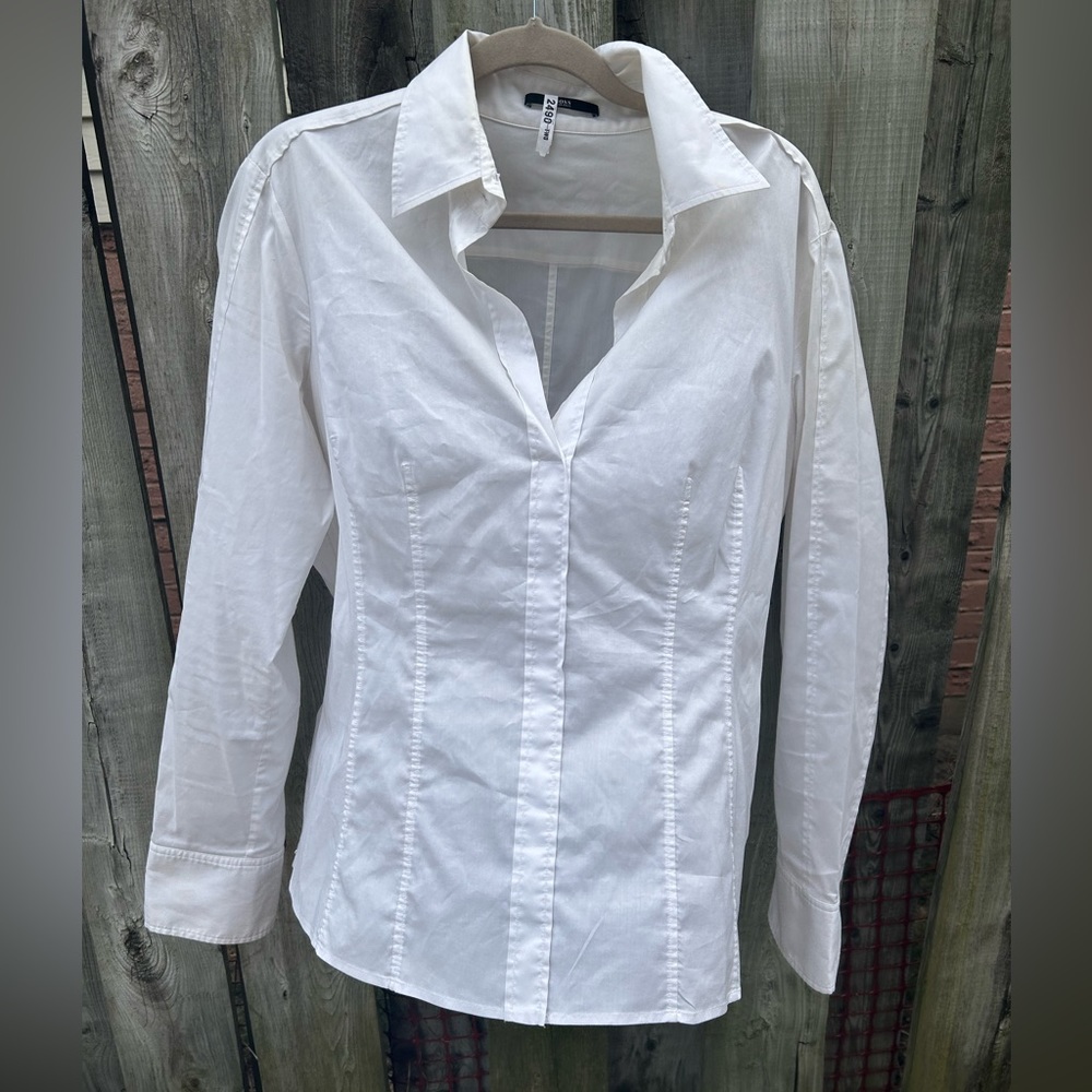 Hugo Boss White Collared Blouse Size 14